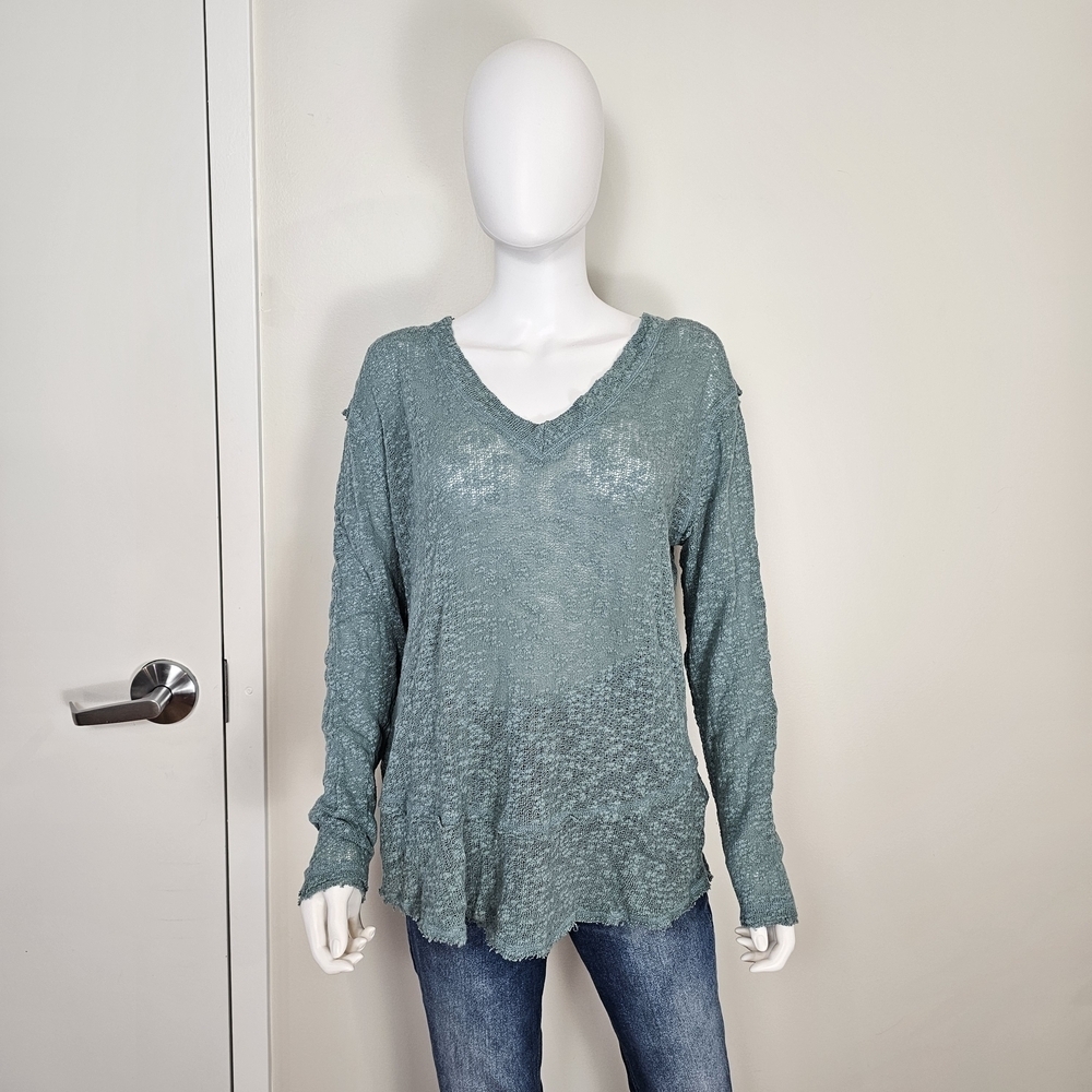 We The Free Ocean Air Hacci Moss Long Sleeve Top Sz XS
